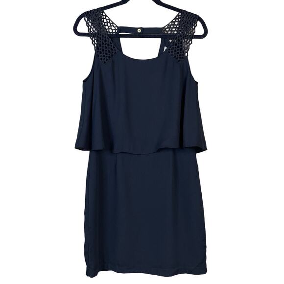 Esley Sleeveless Layered Shift Dress Black Size Small - Picture 1 of 9